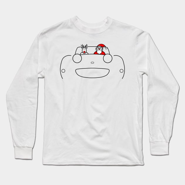 Austin-Healey Frogeye Sprite classic car Christmas special edition Long Sleeve T-Shirt by soitwouldseem